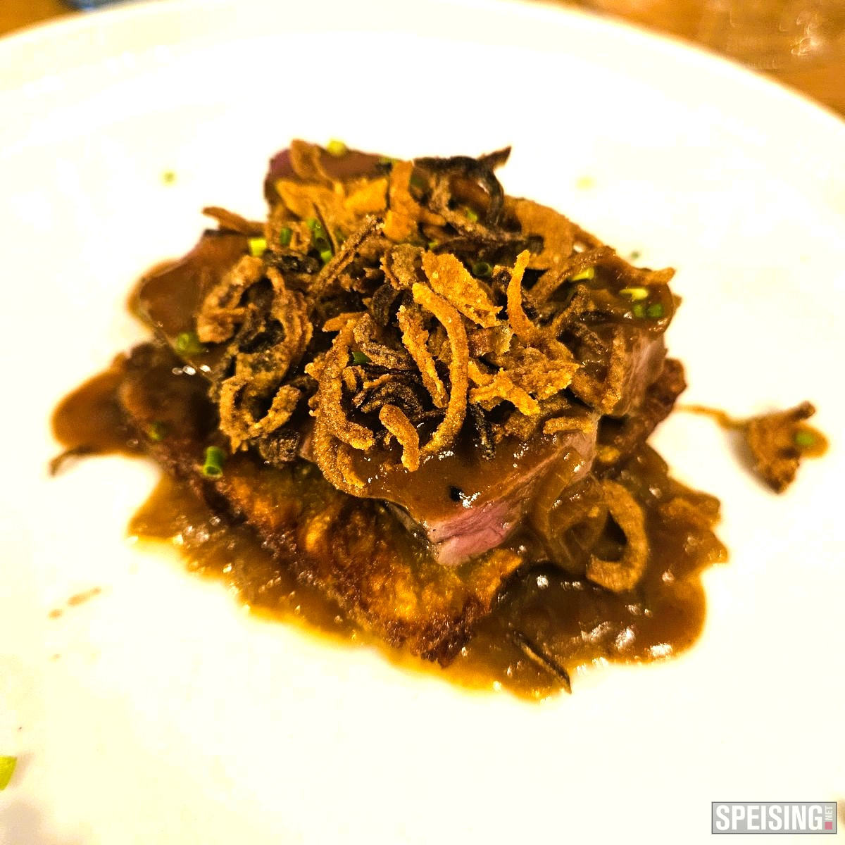 Zwiebelrostbraten vom Hirsch